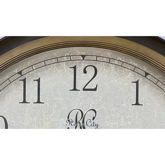 River City 24" Wall Clock No.6 Indoor Outdoor Temp Hygrometer Vintage Style - Picture 6 of 7